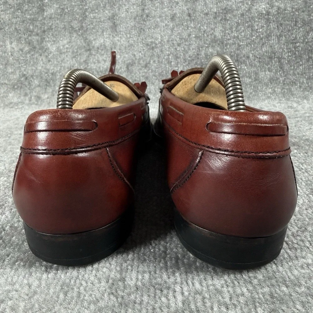 Lands' End Tassel Loafer Men's 9 Burgundy Leather Slip On